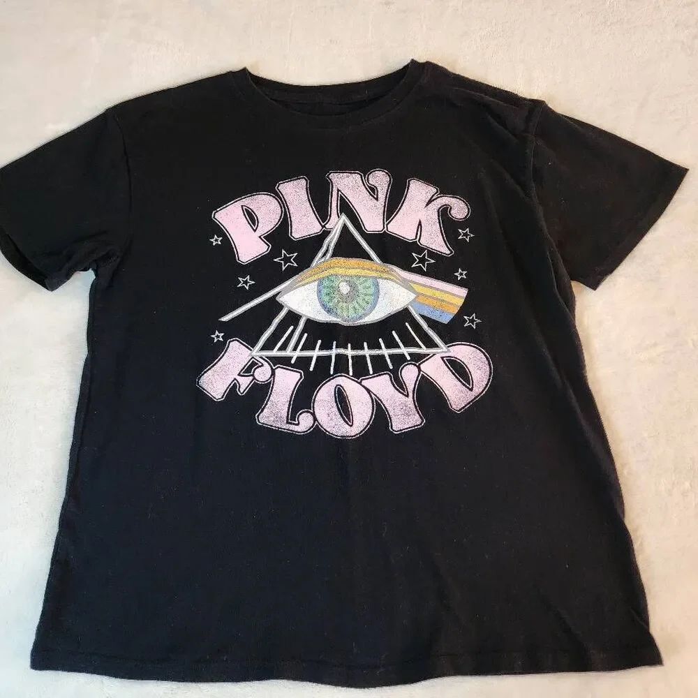 Art Class Pink Floyd Pyramid Eye Black Graphic Tshirt Suze Large (10-12)